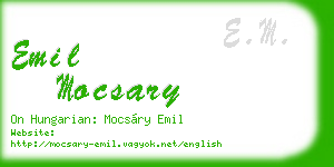 emil mocsary business card